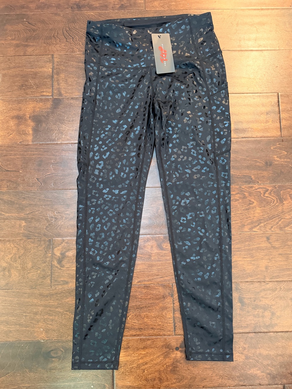 The Gym People Black Leopard Print Leggings size M NWT